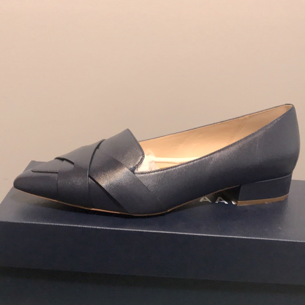 NBW marine blue leather Cole Haan Camila Skimmer